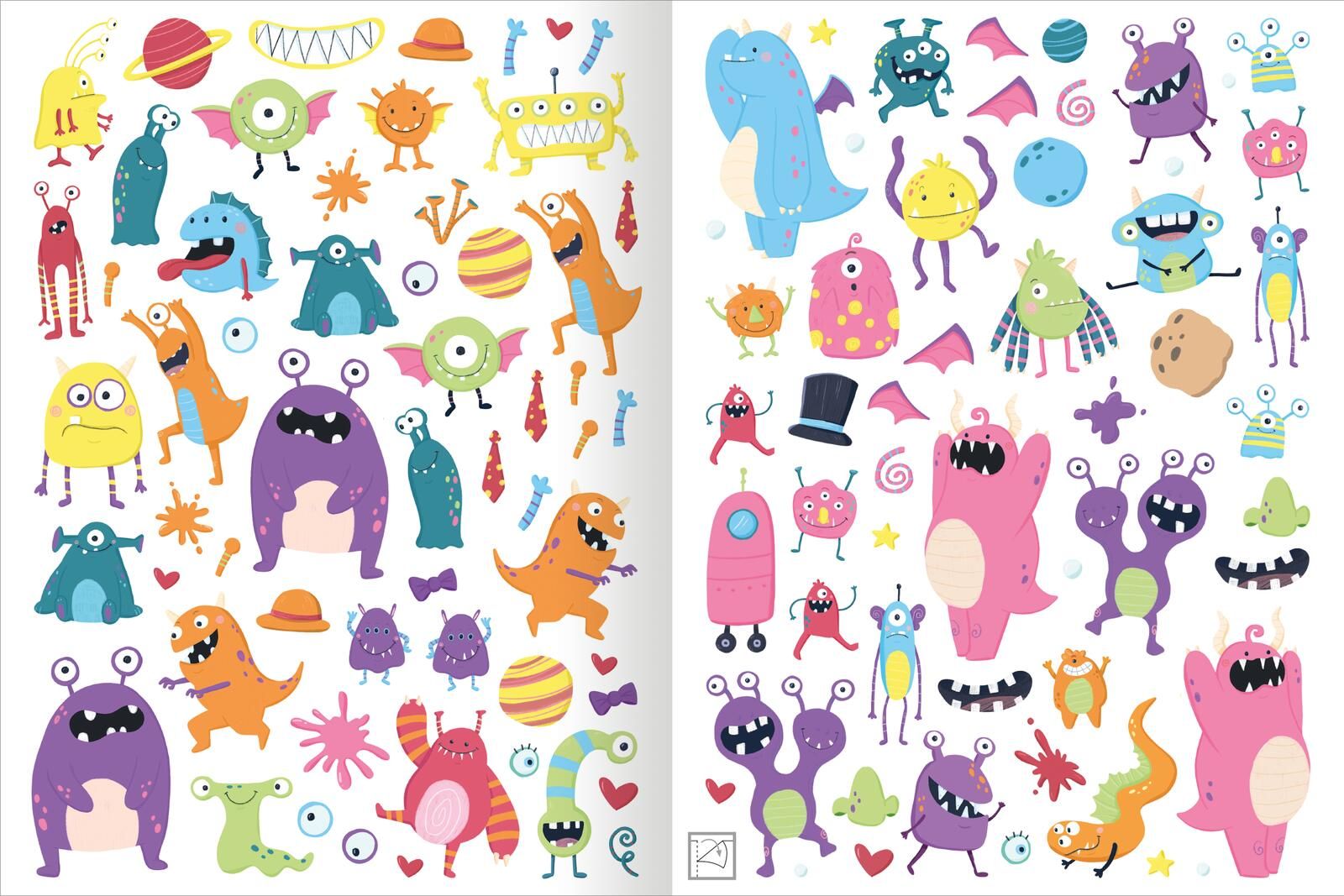 Mein flauschiges Stickerheft – Monster (Mängelexemplar)