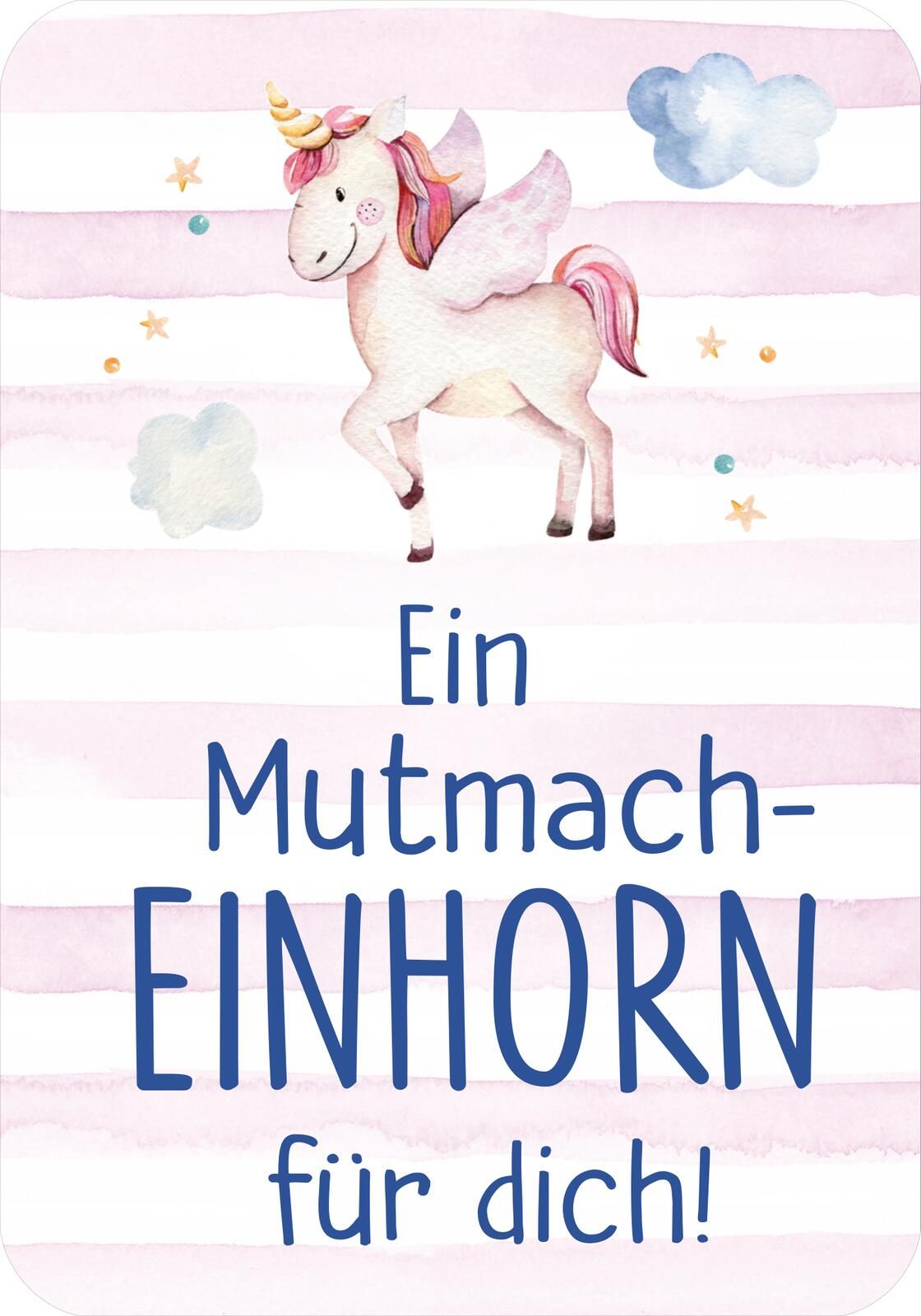 Mutmachkarten – Einhorn (Aquarelloptik) (Mängelexemplar)