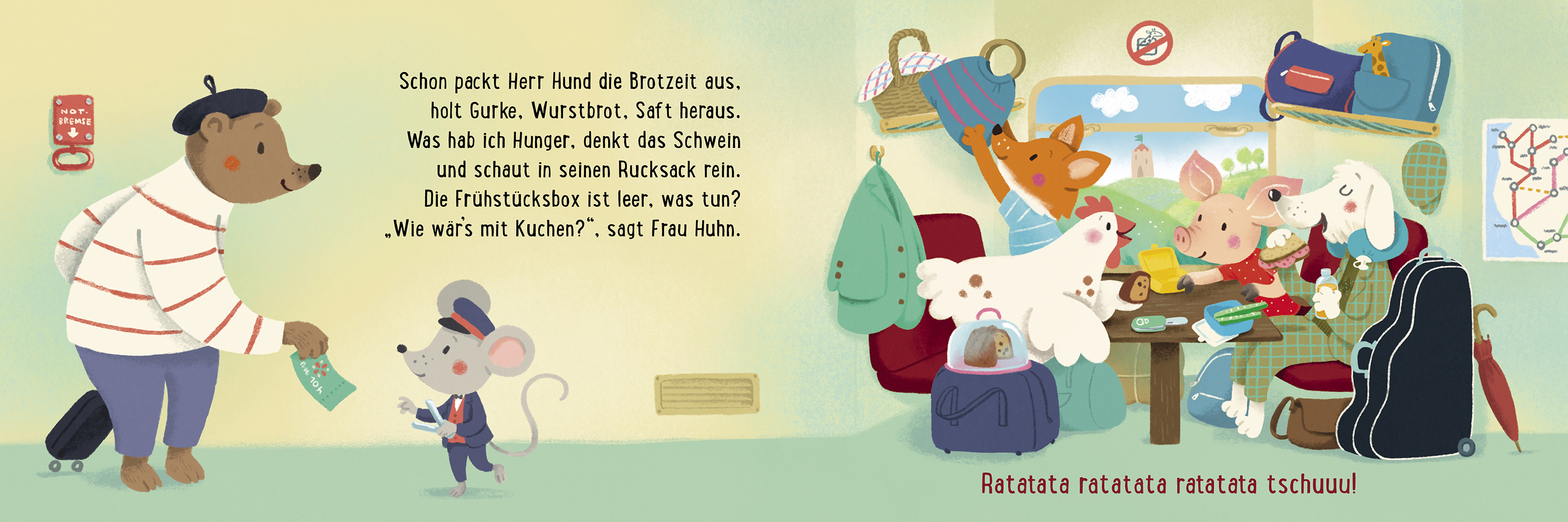 Schweinchen in der Bimmelbahn, klingeling und losgefahr'n!