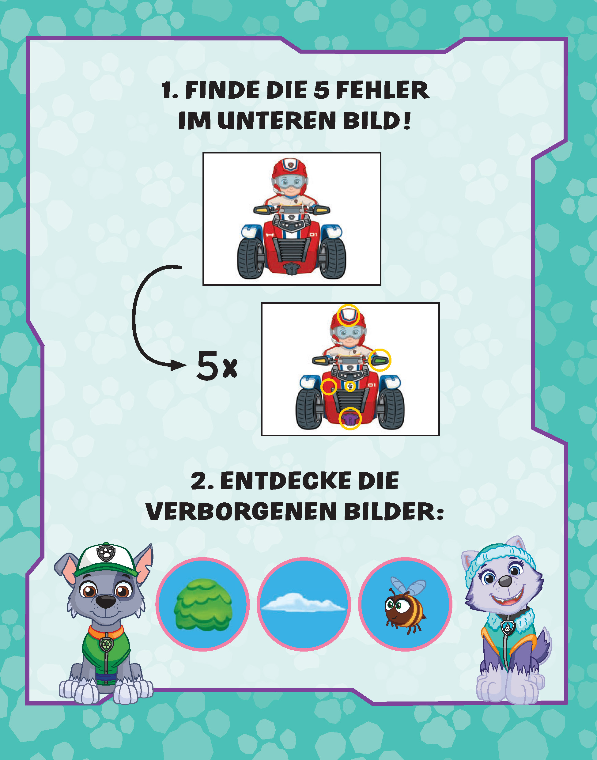 PAW Patrol Wasserzauber I Finde den Fehler. Einfach mit Wasser malen