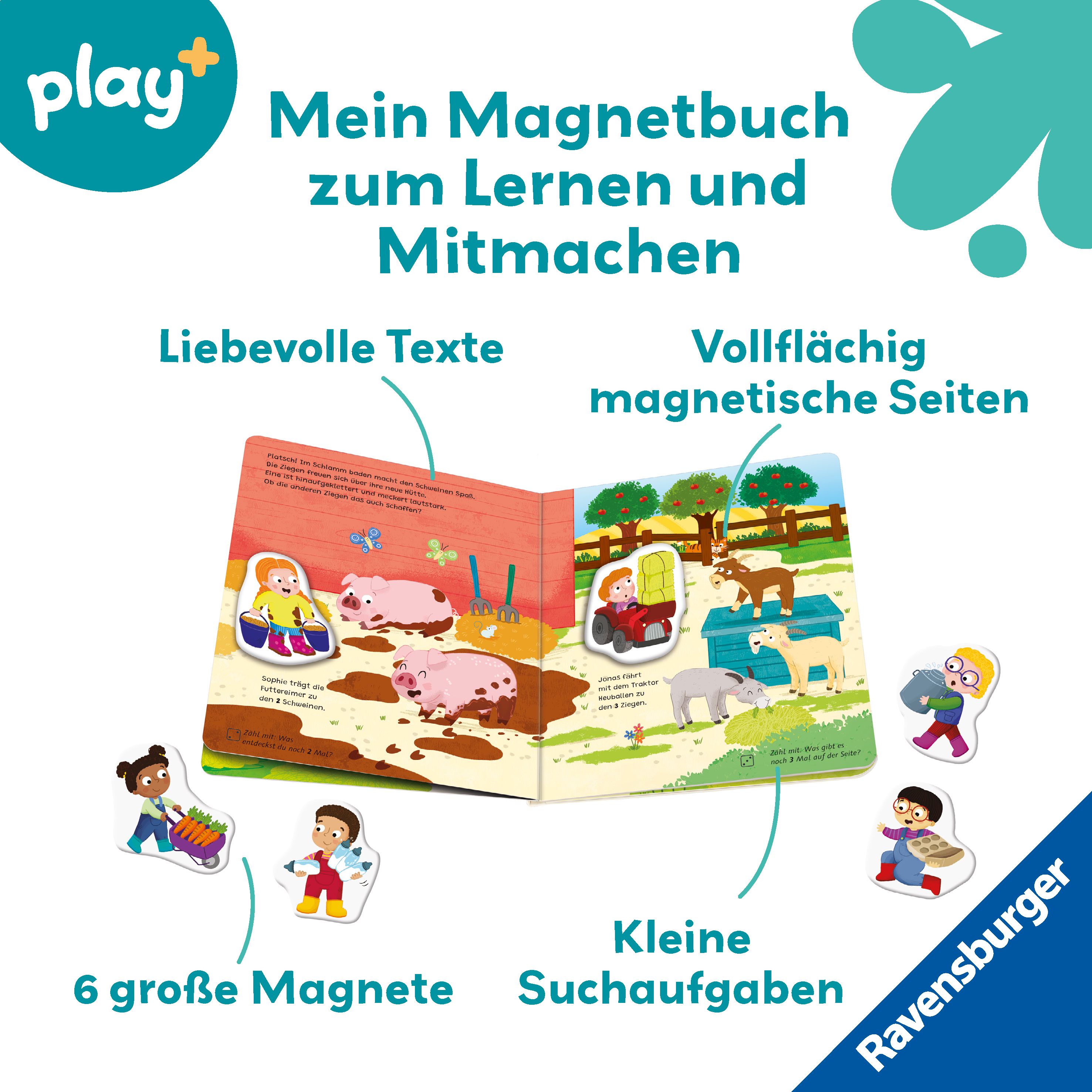 Play+ Mein Spiel mit-Magnetbuch Komm, wir lernen Zählen - ab 18 Monate (Mängelexemplar)