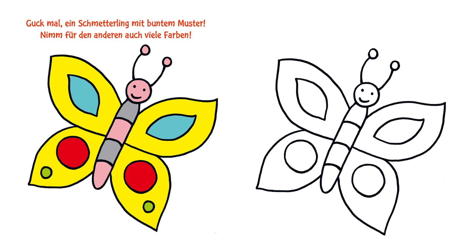 Ausmalbilder für Kita-Kinder: Das dicke Kindergarten-Malbuch: Auf der Wiese (Mängelexemplar)