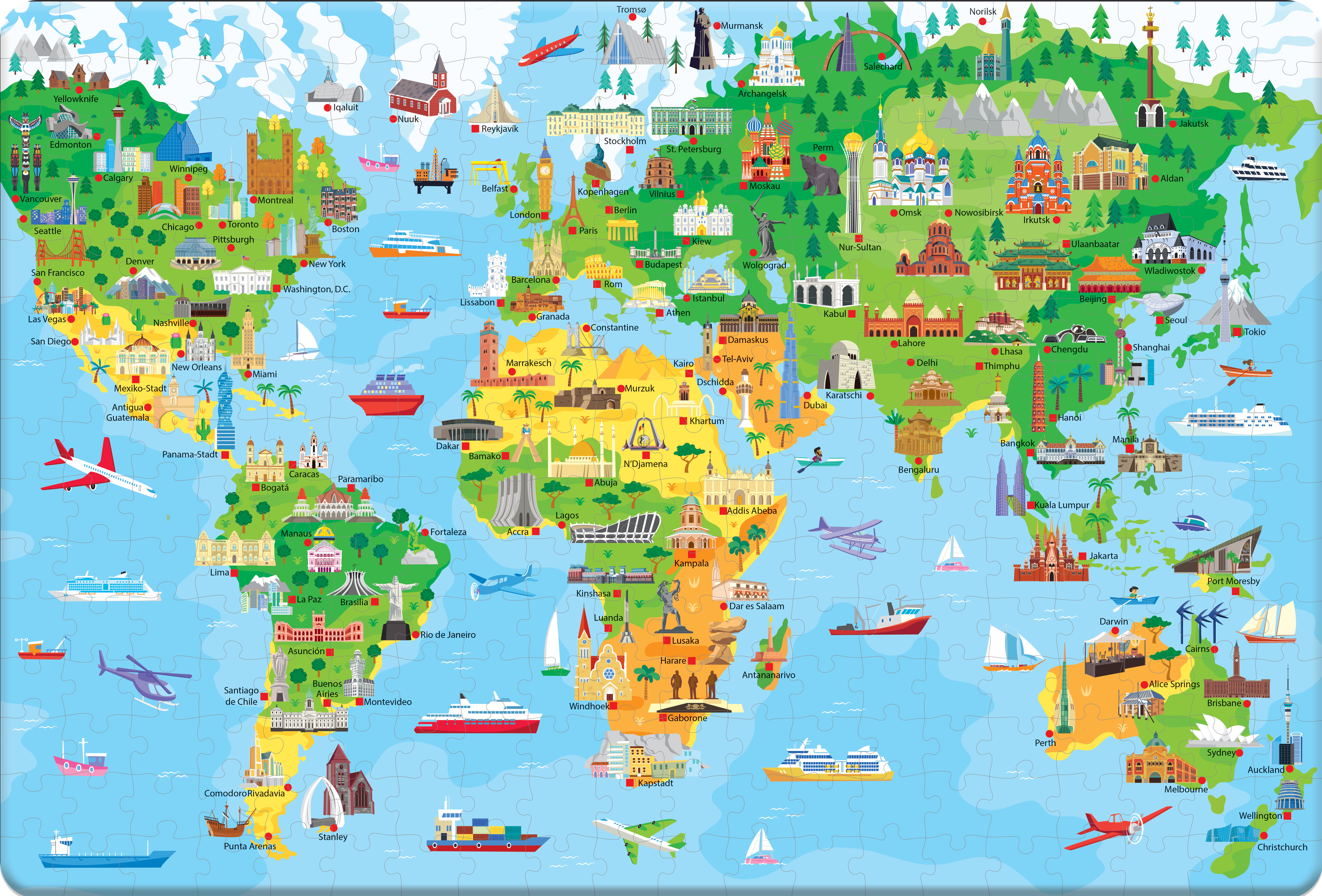 Puzzle & Buch: Städte der Welt - Set aus 300-teiligem Puzzle und Begleitbuch