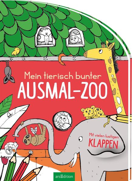 9aae88ba29823685ec3889204568dddf1709653655 Mein tierisch bunter Ausmal-Zoo - Mit vielen lustigen Klappen