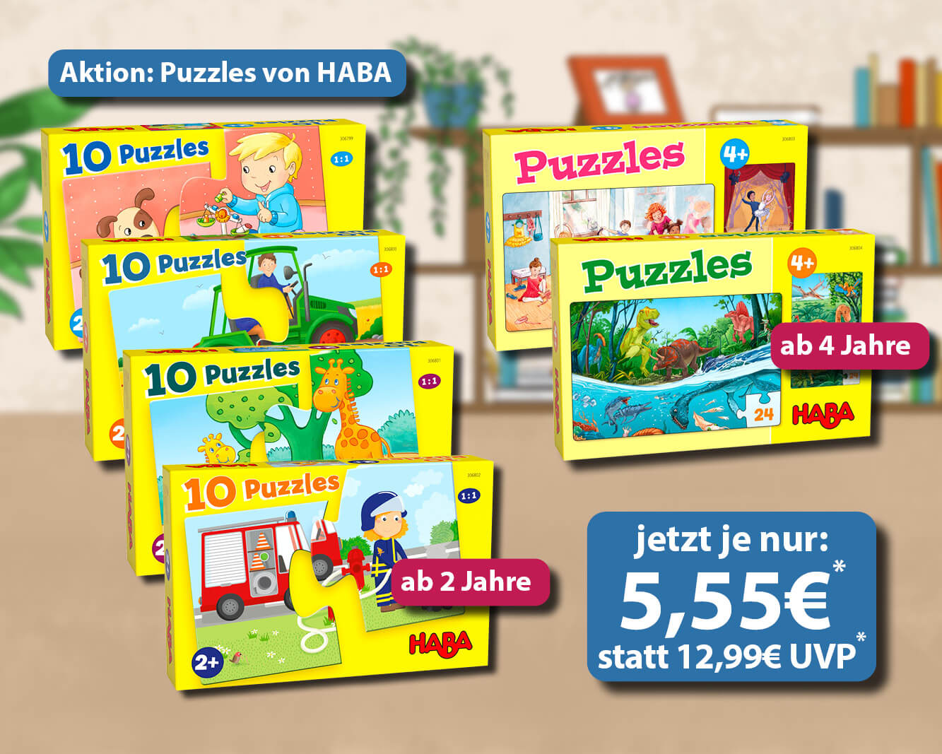 Aktion: Puzzles von HABA jetzt  je nur 5,55€*