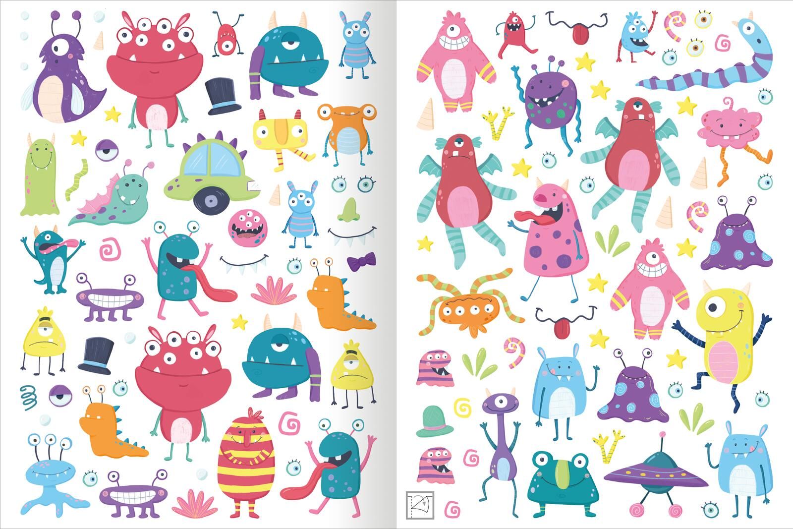 Mein flauschiges Stickerheft – Monster (Mängelexemplar)