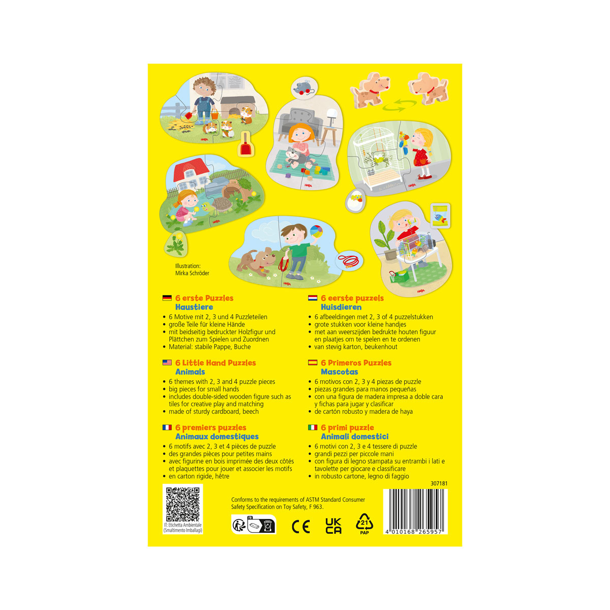 6 erste Puzzles Haustiere