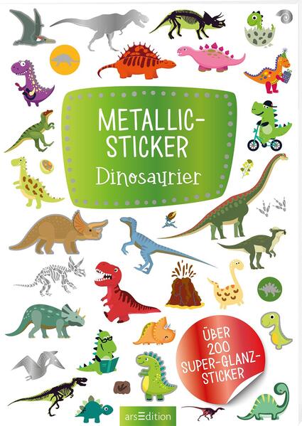 ee63a951bc6dfb90d2781c9427bba32e1738147412 Metallic-Sticker – Dinosaurier - Über 200 Super-Glanz-Sticker