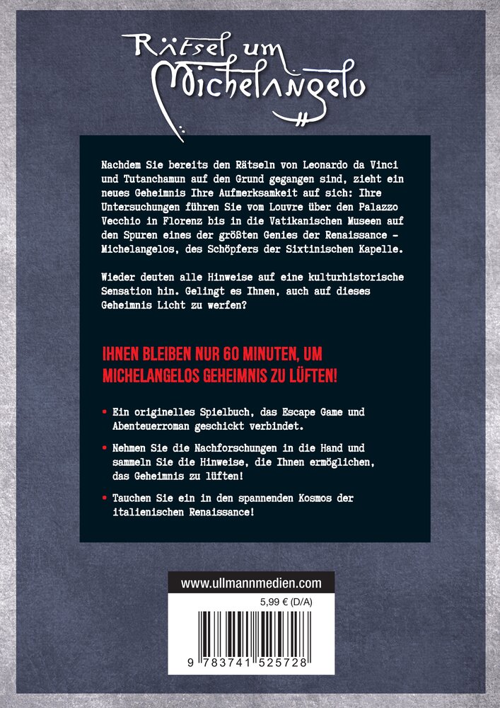 Pocket Escape Book (Escape Room, Escape Game) - Rätsel um Michelangelo