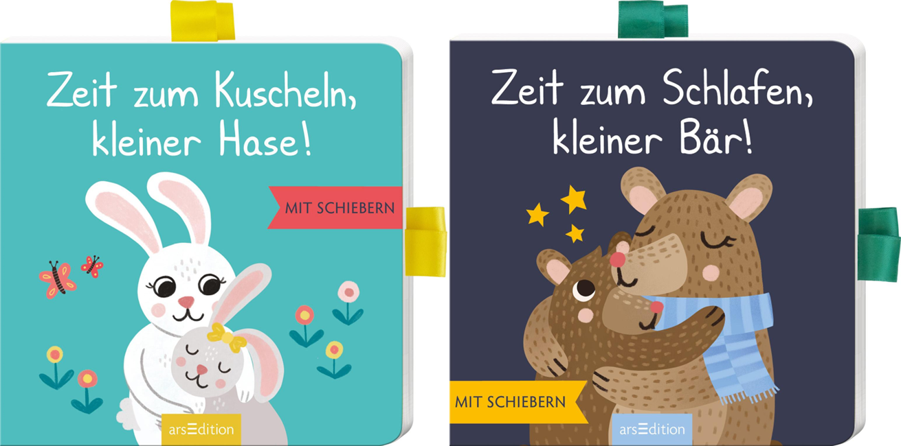 Sparpaket - Zeit zum Kuscheln, kleiner Hase! | Zeit zum Schlafen, kleiner Bär! - Mit Schiebern