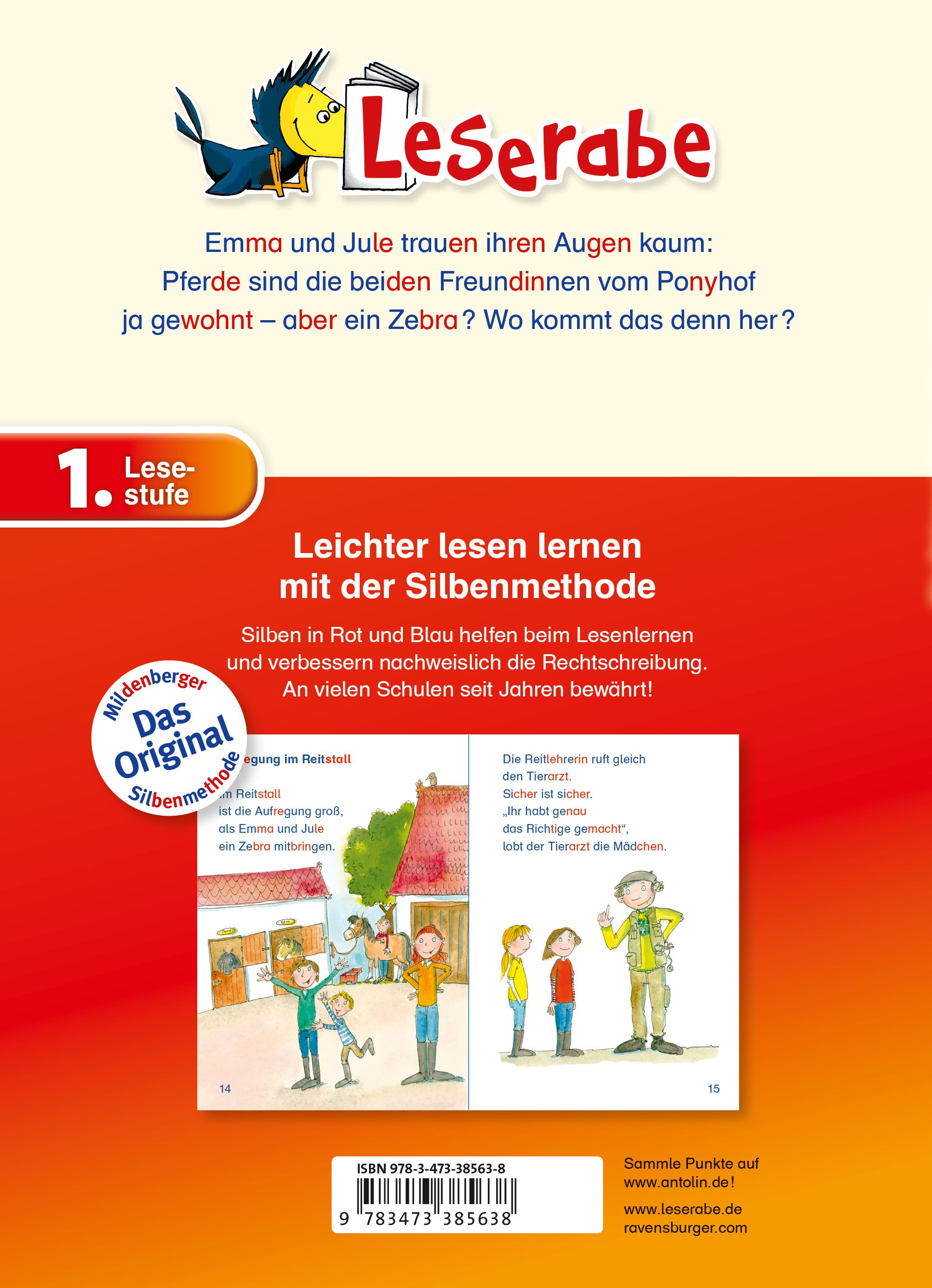 Leserabe mit Mildenberger Silbenmethode - Ein Zebra auf dem Ponyhof (Mängelexemplar)