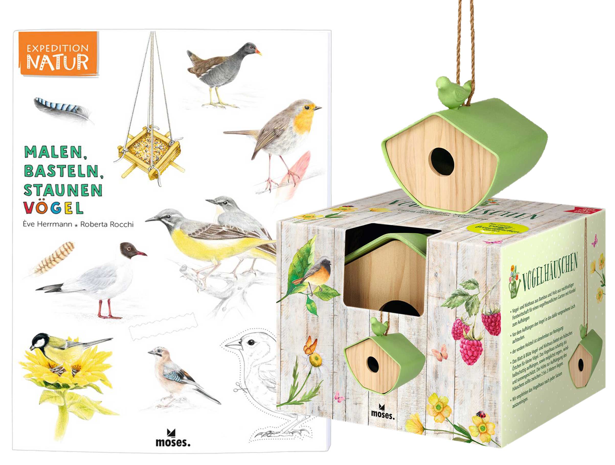 Aktion: Sparpaket - Blatt & Blüte - Vogelhäuschen + Expedition Natur: Malen, Basteln, Staunen - Vögel