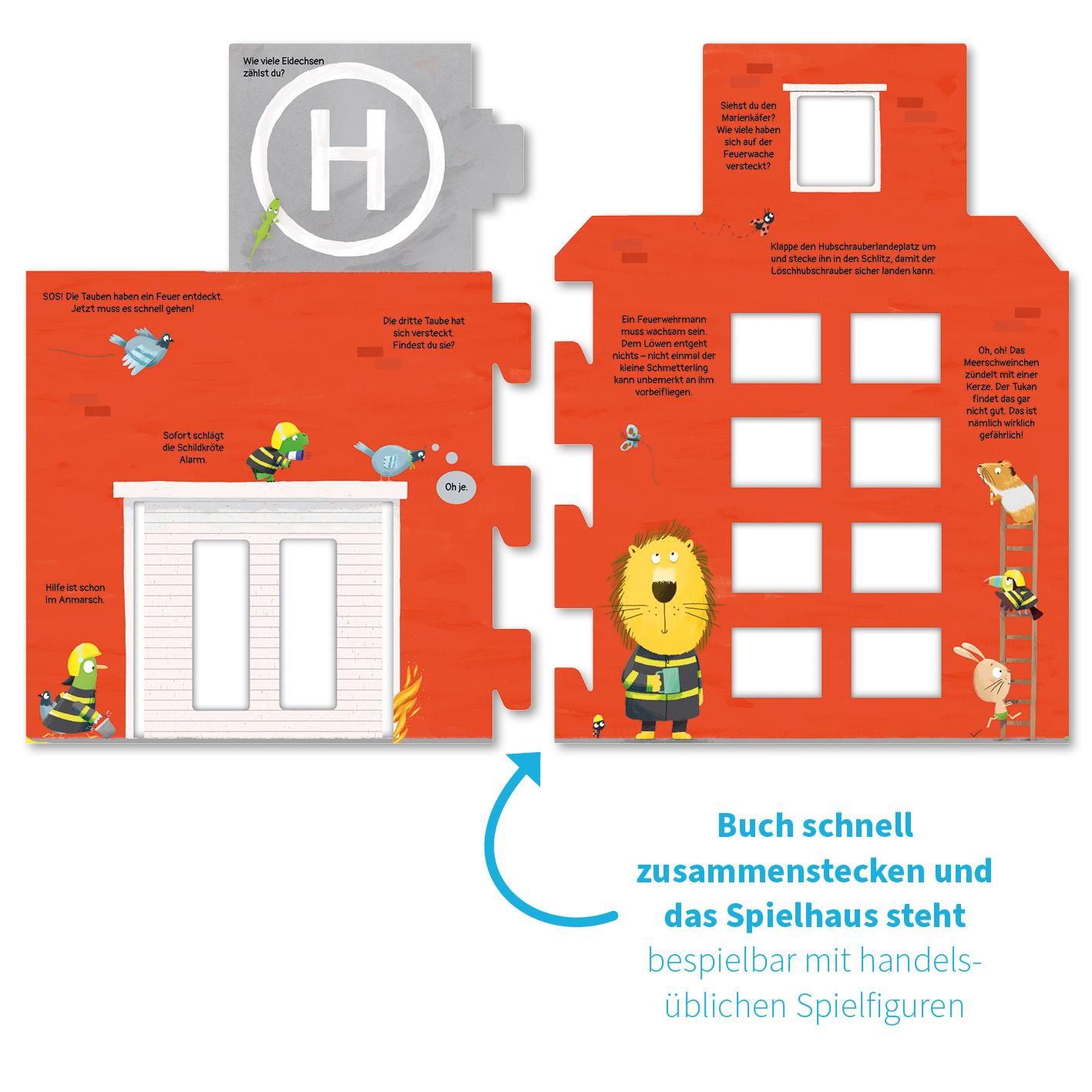 Buch & Spielhaus zum Aufstellen: Meine Feuerwehr (Mängelexemplar)