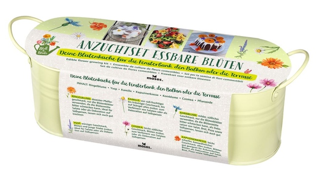 Blatt & Blüte Essbare Blüten in Zinkwanne