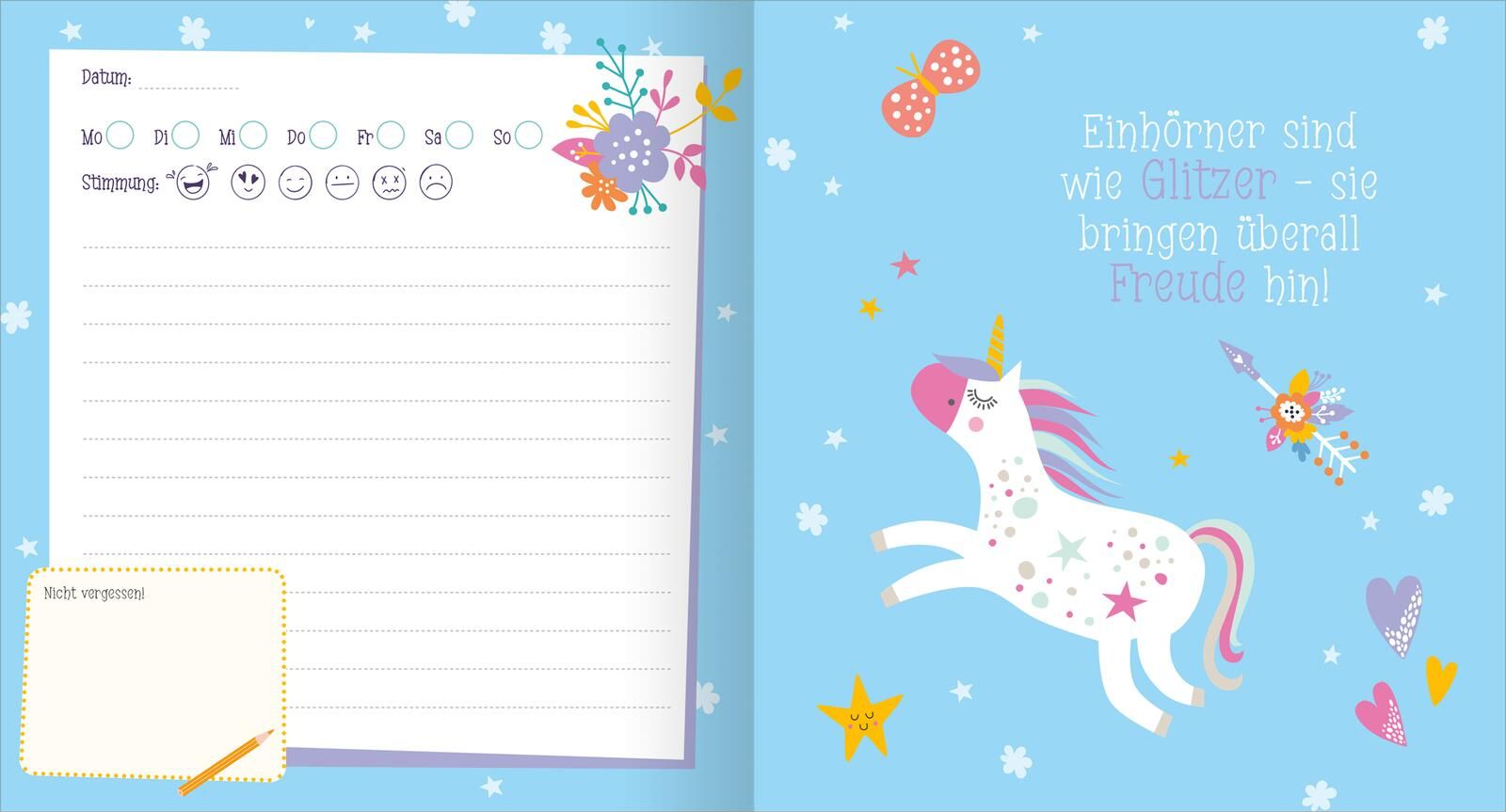 Mein Tagebuch – Einhorn (mit Schloss)