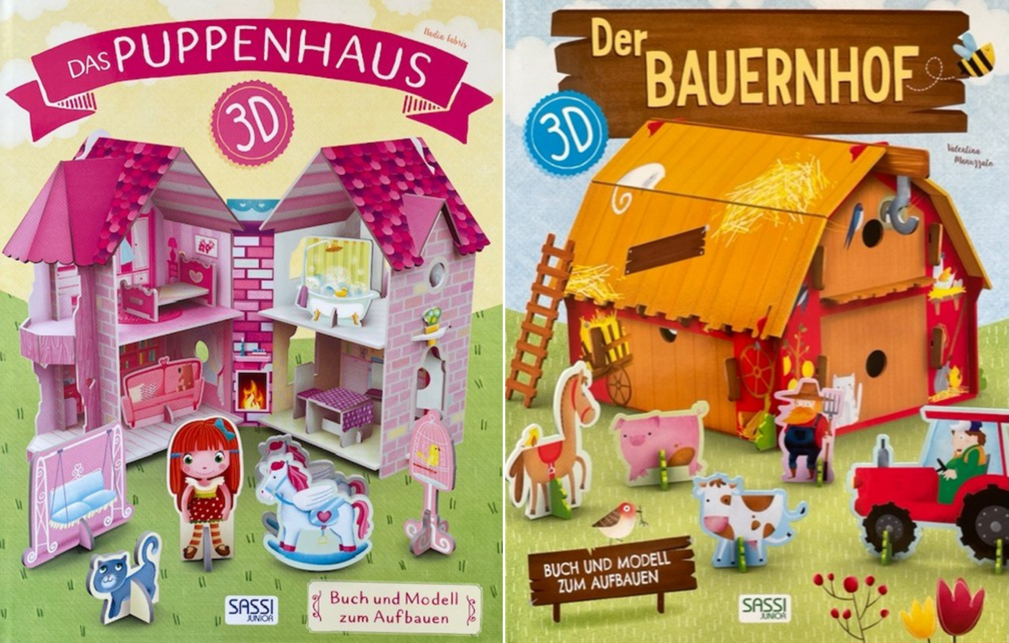 Sparpaket - Puppenhaus | Bauernhof 3D - Buch + Modell zum Aufbauen