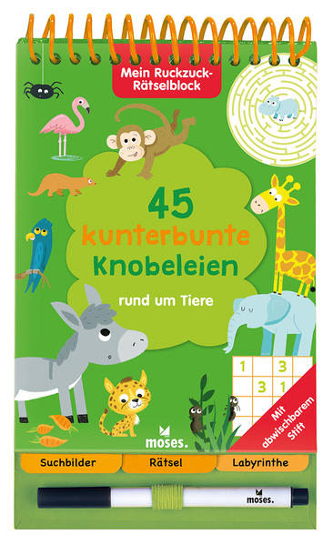 Mein Ruckzuck-Rätselblock - 45 kunterbunte Knobeleien rund um Tiere