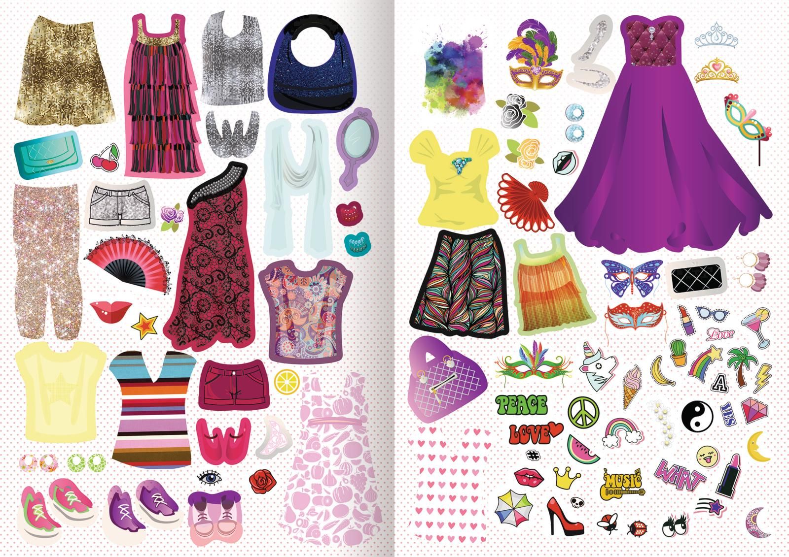Fashion-Girls Glamour-Styles - Stickern - Malen - Stylen