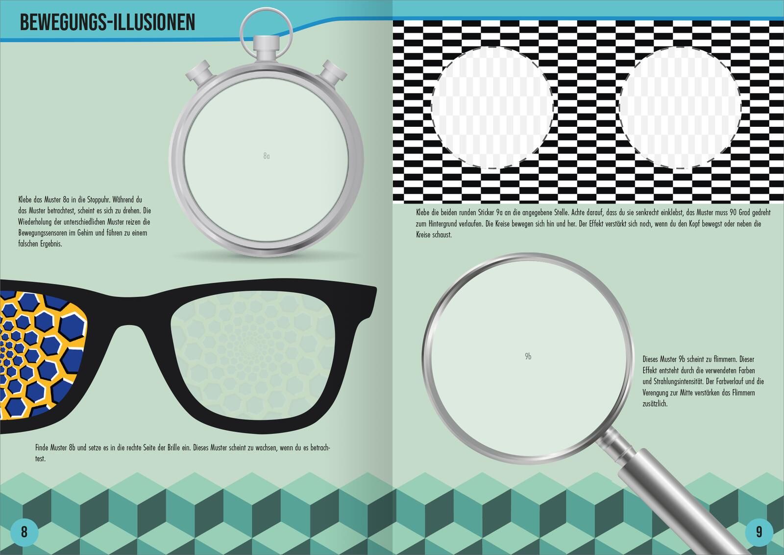 Optische Illusionen Stickerheft