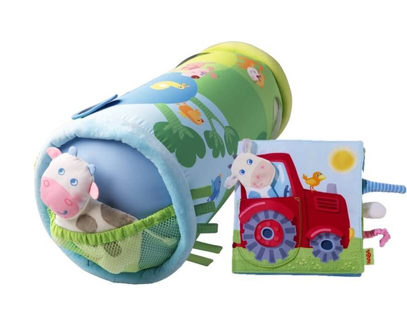 HABA Krabbelrolle & Stoffbuch Bauernhof als Set für 25,58 € bei Kinderbuch.eu