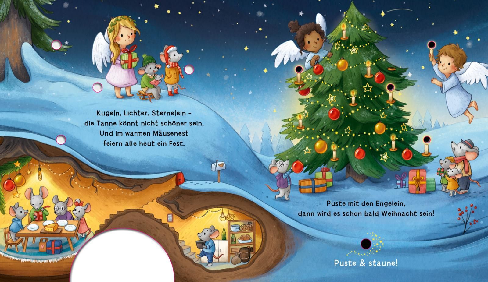 Mein Puste-Licht-Buch: Es wird Weihnachten, kleine Maus (Mängelexemplar)
