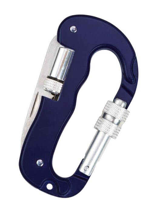 X_Expedition Natur Multifunktions-Karabiner mit Messer, Säge und LED-Licht