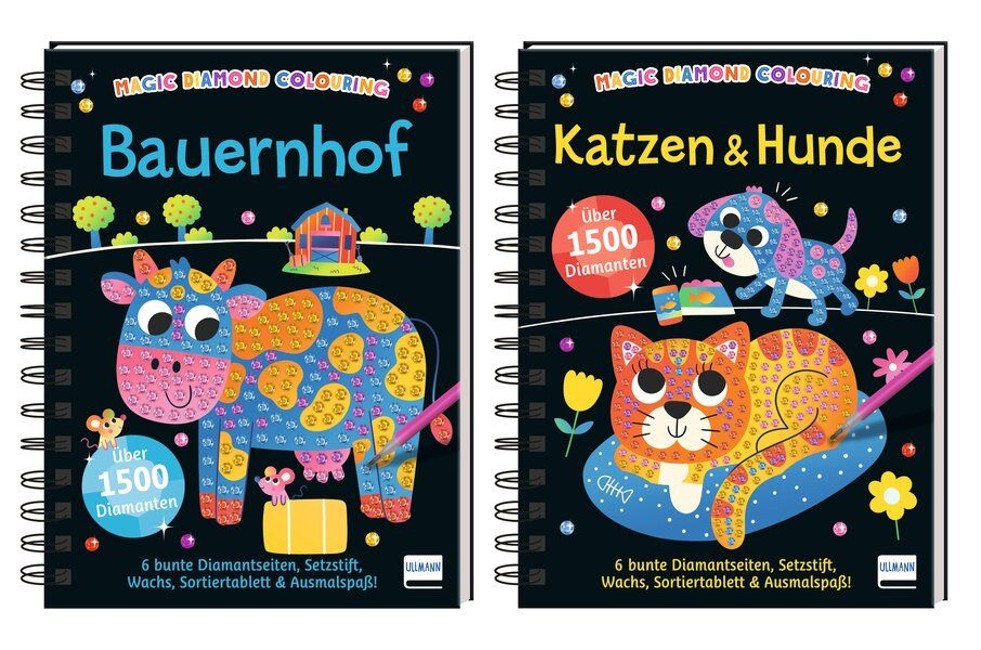 Aktion: Sparpaket - Magic Diamond Colouring – Bauernhof | Katzen & Hunde