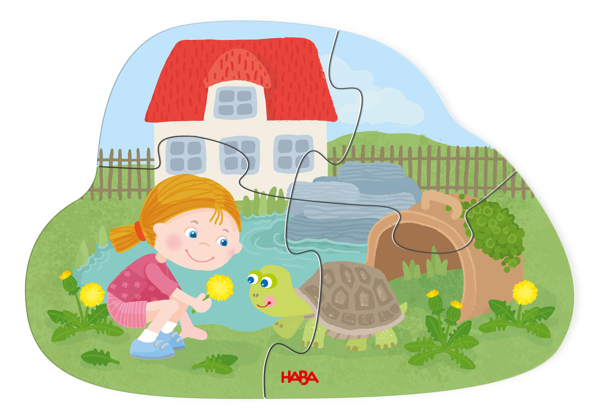 6 erste Puzzles Haustiere