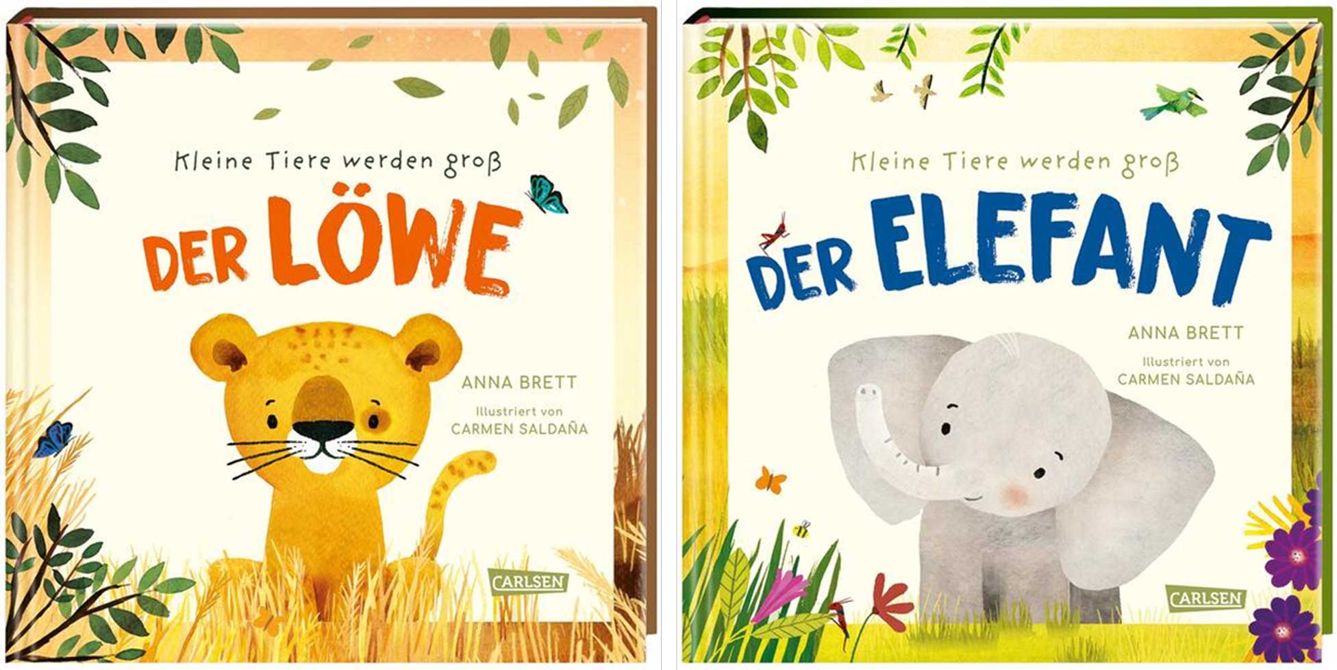 Sparpaket - 2er Set Kleine Tiere werden groß - Der Elefant + Der Löwe (Mängelexemplare)