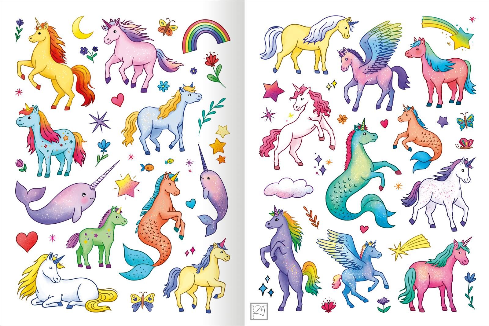 Mein schillerndes Stickerheft – Zauberhafte Einhornwelt (Mängelexemplar)