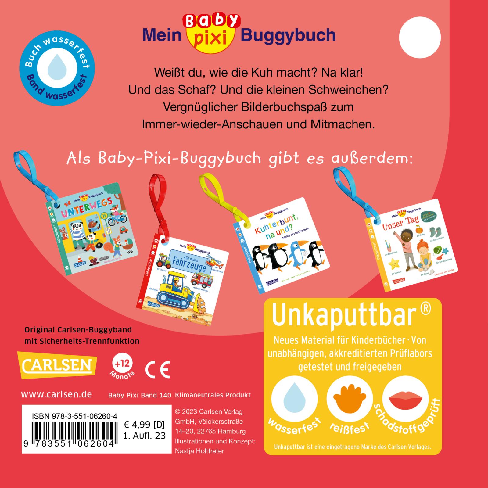 Baby Pixi (unkaputtbar) 140: Mein Baby-Pixi-Buggybuch: Oink, Mäh, Muh! (Mängelexemplar)