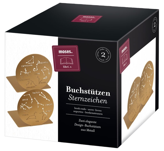 moses. libri_x Buchstütze Sternzeichen 2er Set (Verpackung beschädigt)