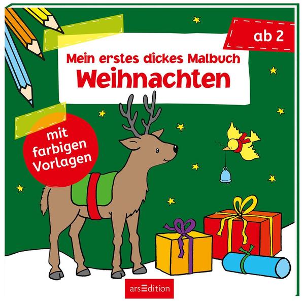 049bd8f48fa462d9aa0f26ba152e19801638522396 Mein erstes dickes Malbuch – Weihnachten - Mit farbigen Vorlagen (Mängelexemplar)