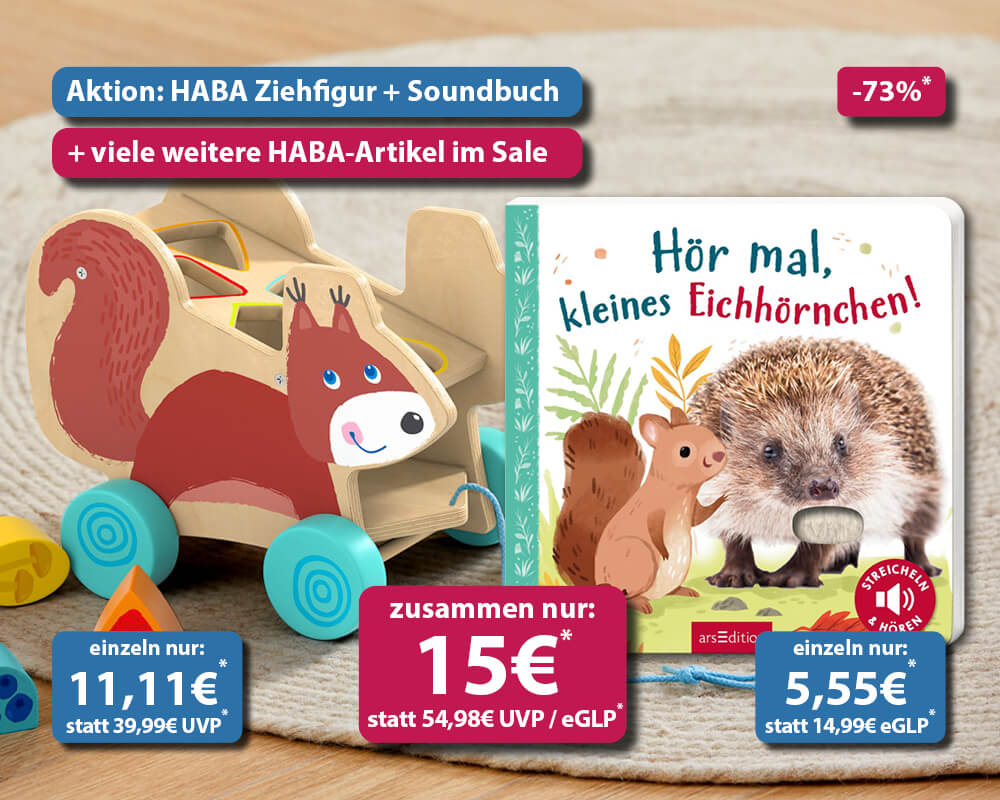 Aktion: Sparpaket HABA Ziehfigur „Eichhörnchen“ + Soundbuch „Hör mal, kleines Eichhörnchen“ zusammen jetzt nur 15€*