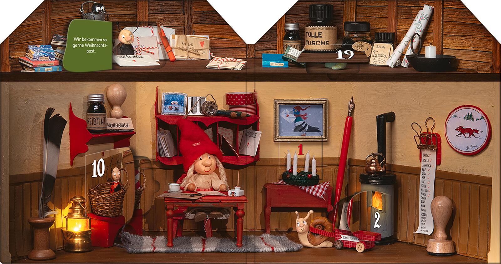 Advent im Wichtelhaus - Ein Adventskalender mit 24 Klappen (Mängelexemplar)