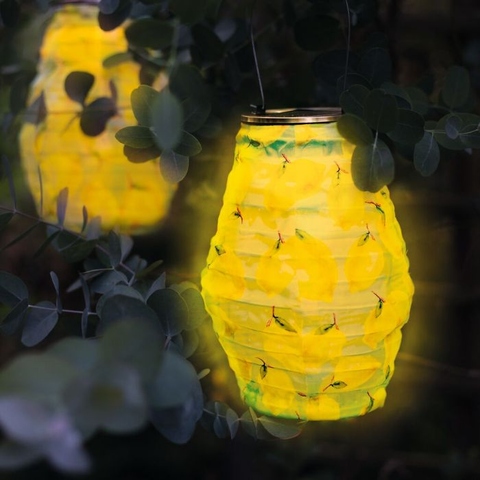 X_Blatt & Blüte Solar-Lampion Lemon