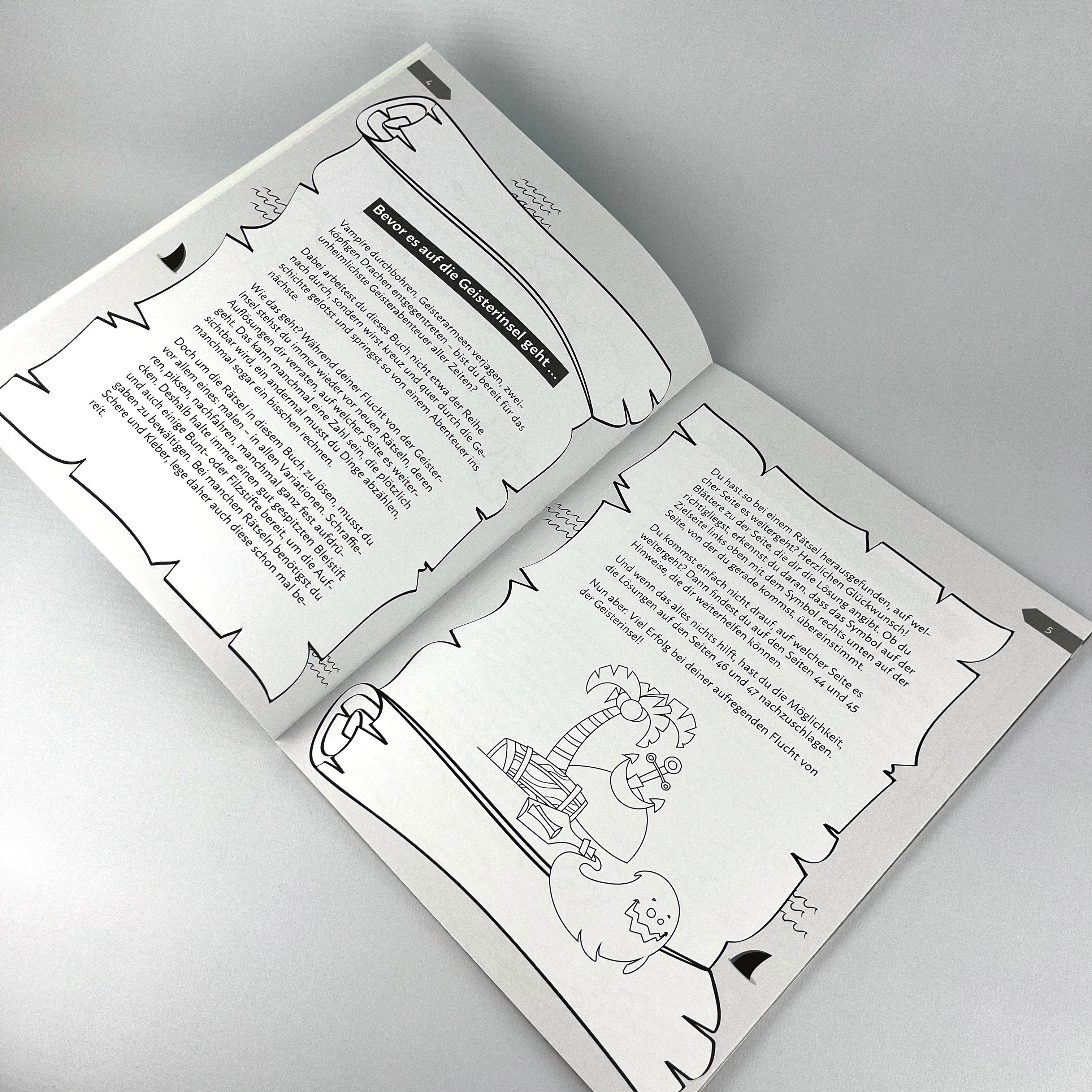 Dein Escape-Room-Malbuch – Flucht von der Geisterinsel (Mängelexemplar)