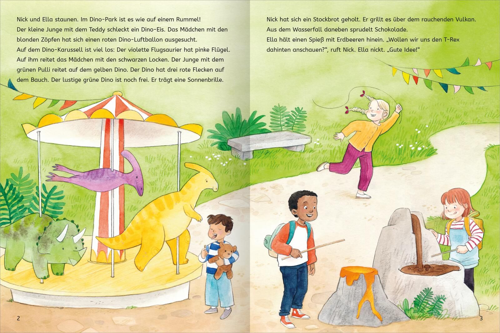 Mit Stickern Lesen lernen – Abenteuer im Dino-Park (Mängelexemplar)