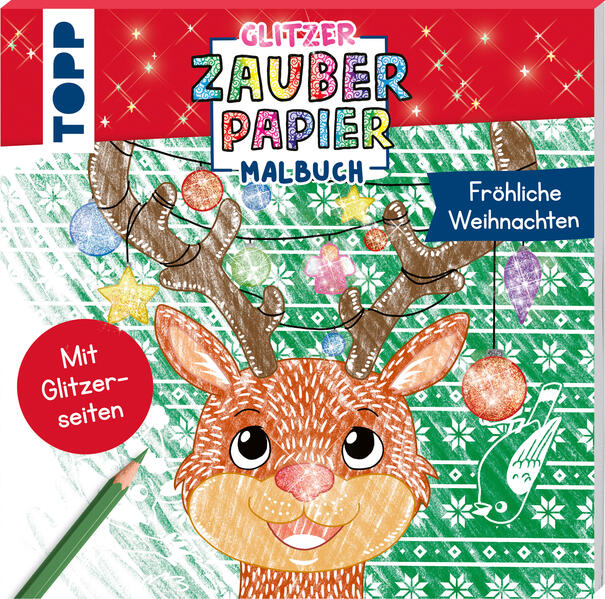Glitzer Zauberpapier Malbuch Fröhliche Weihnachten (Mängelexemplar)