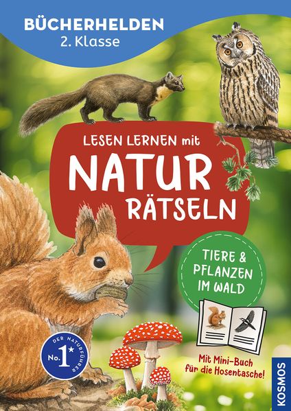 Lesen lernen mit Naturrätseln, Bücherhelden 2. Klasse, Tiere und Pflanzen im Wald (Mängelexemplar)