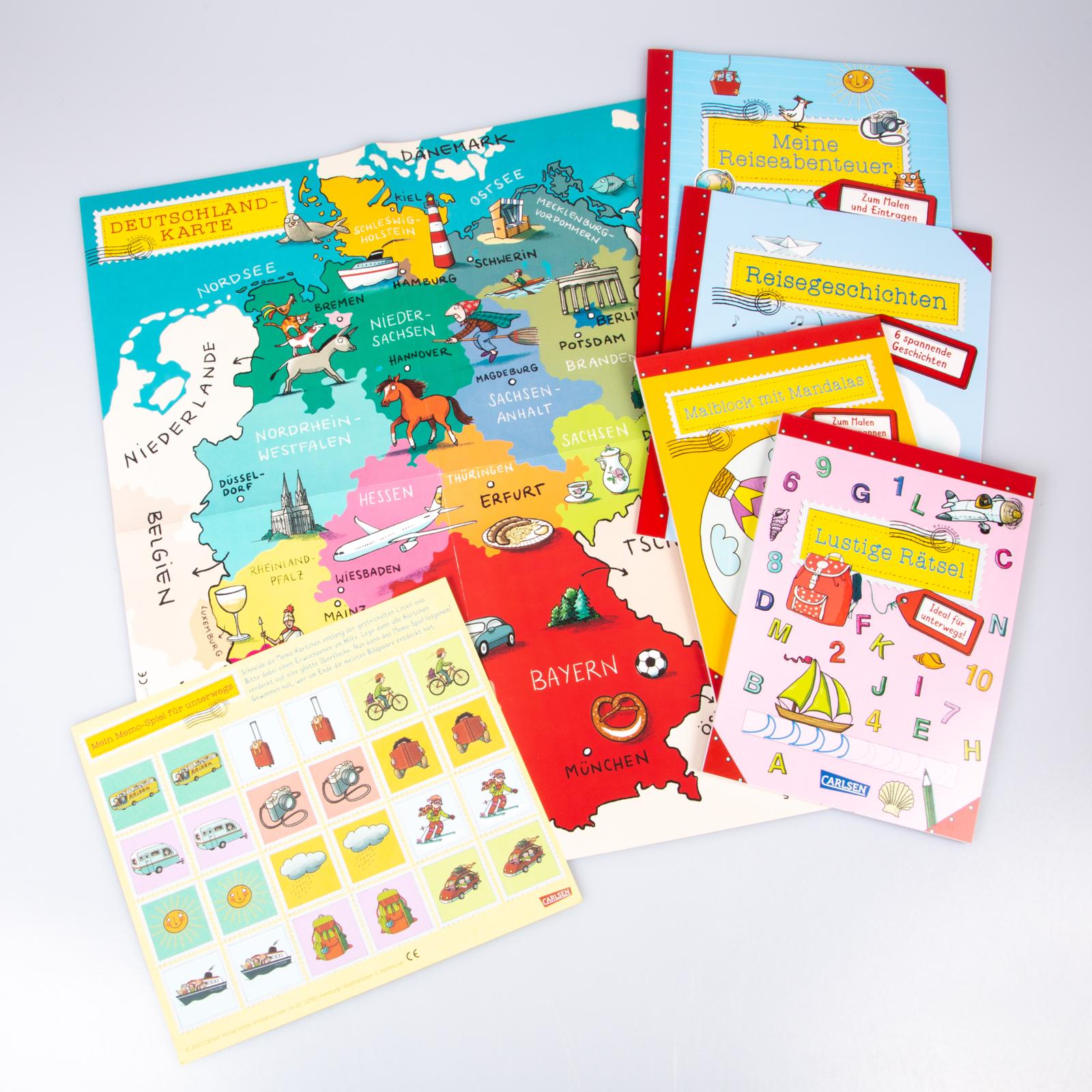 Spiel und Spaß für unterwegs (Buch-Set in Kofferform)