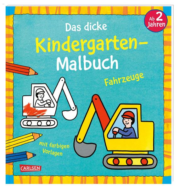 Ausmalbilder für Kita-Kinder: Das dicke Kindergarten-Malbuch: Fahrzeuge (Mängelexemplar)