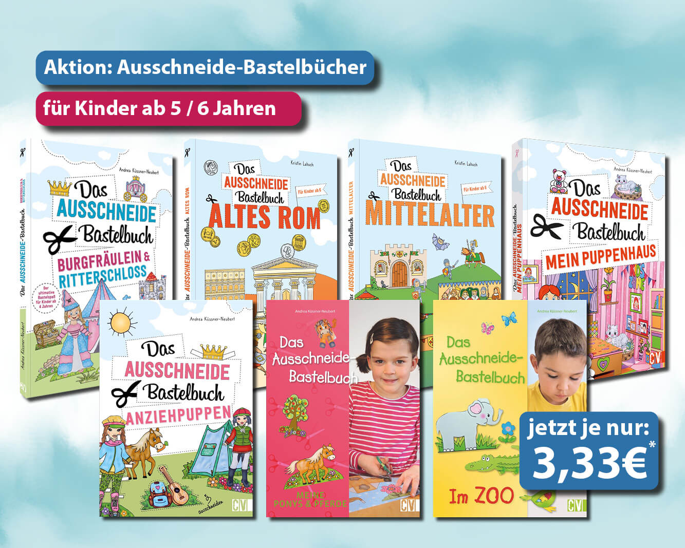 Aktion: Ausschneide-Bastelbücher für Kinder ab 5 Jahren je für nur 3,33€*