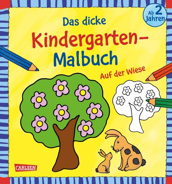 Ausmalbilder für Kita-Kinder: Das dicke Kindergarten-Malbuch: Auf der Wiese (Mängelexemplar)