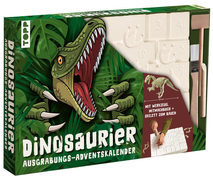Dinosaurier - Der Ausgrabungs-Adventskalender. 24 coole Überraschungen zum Ausgraben und Entdecken (Palette z.T. leicht beschädigt)