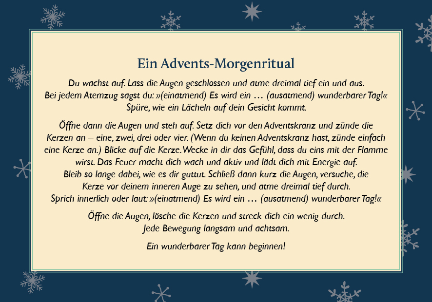 Achtsame Adventszeit - Der Adventskalender für entspannte Weihnachten