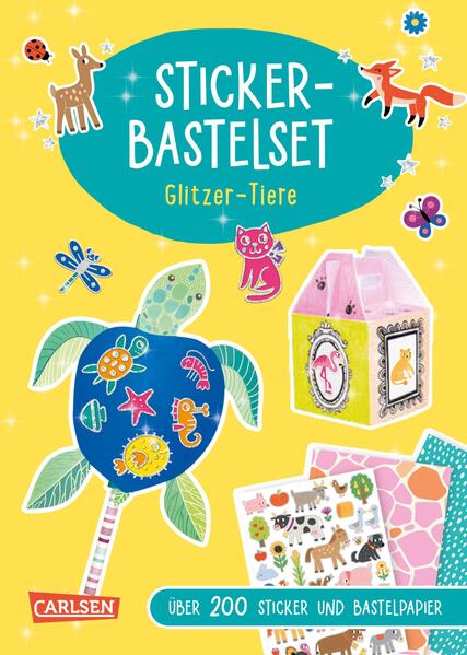 Bastelset für Kinder: Sticker-Bastelset: Glitzer-Tiere (Mängelexemplar)