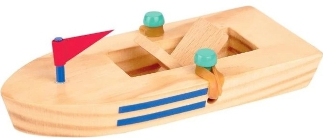 X_Holzboot mit Gummimotor