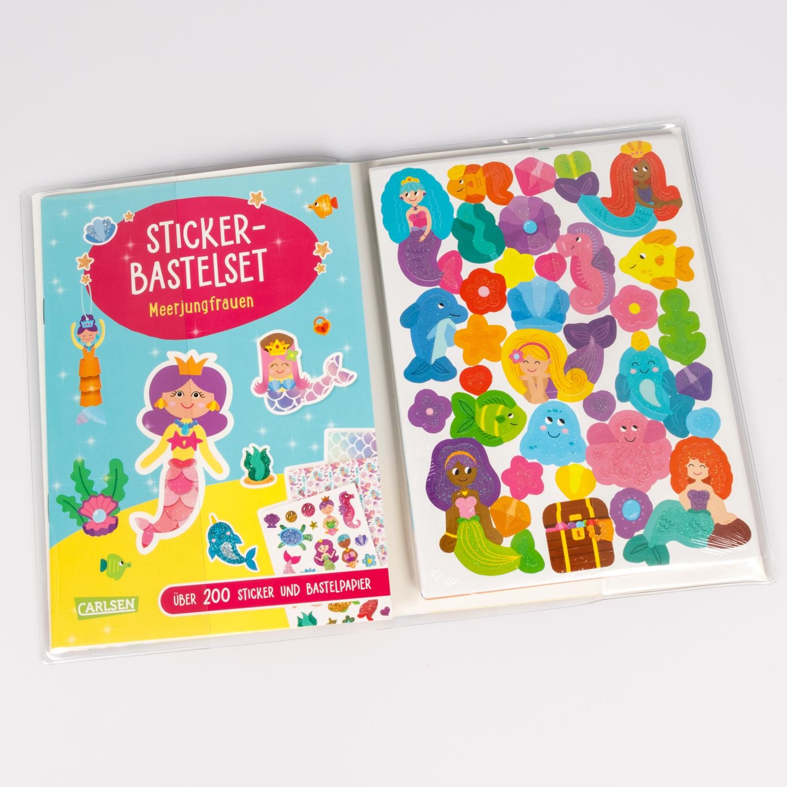 Bastelset für Kinder: Sticker-Bastelset: Meerjungfrauen (Mängelexemplar)