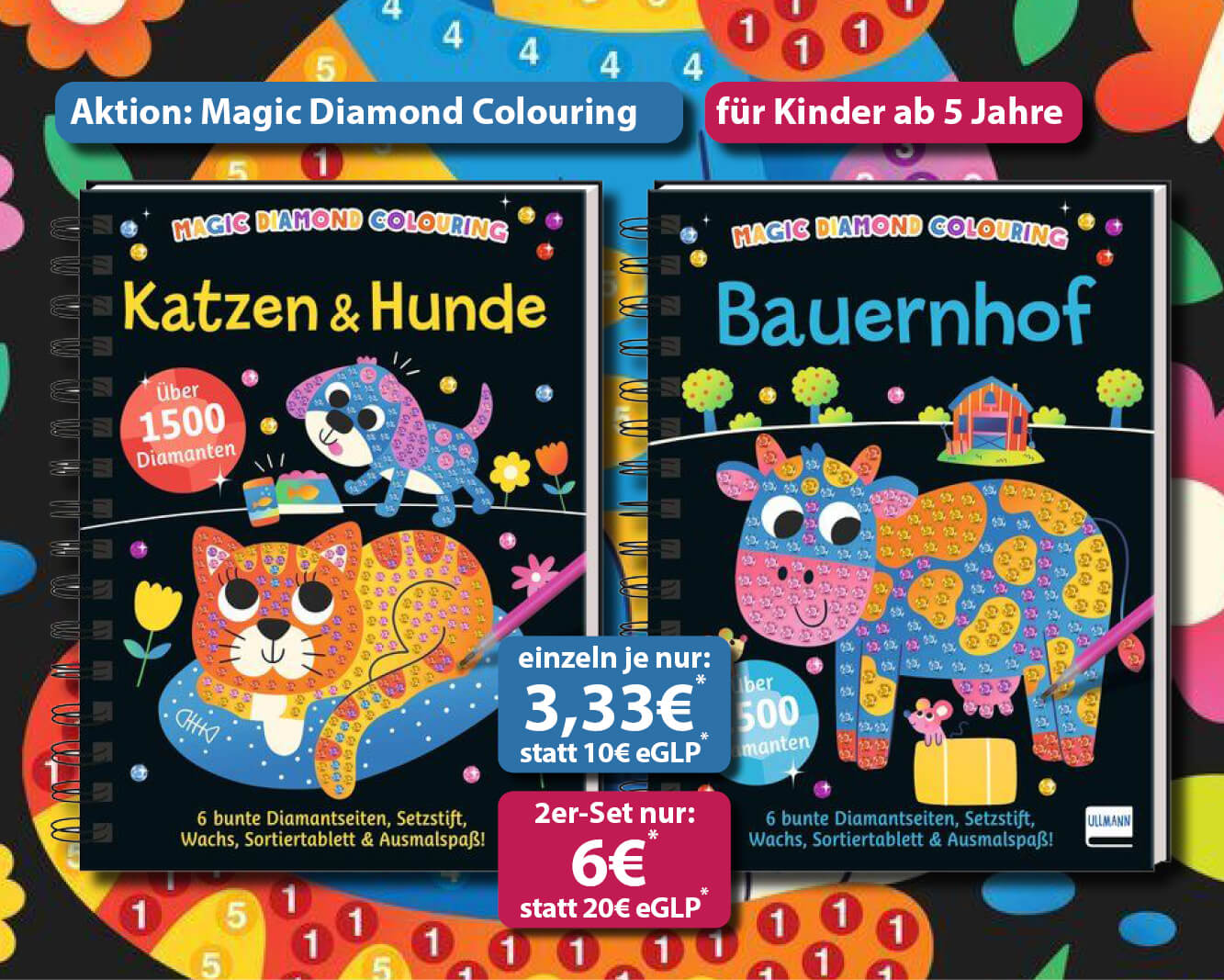 Zusammen nur 6€*: Magic Diamond Colouring